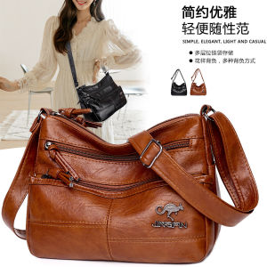 HOPEU Sling Bags for Women Korean Style Fashion Soft Leather Bag Shoulder Cross Body Bag Ladies Branded Original Retro Square Bag