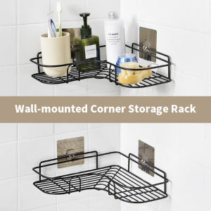 Drill-free Wall-mounted Self-adhesive Triangular Storage Rack Rack Multi-function Shower Shampoo Rack Kitchen Bathroom