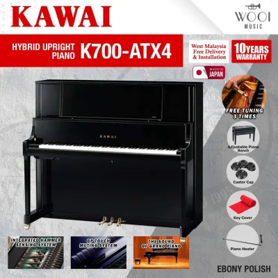 Kawai K700-ATX4 Hybrid Upright Piano - Ebony Polish (Made in Japan)