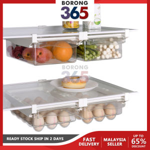 Borong365 Pull Out Refrigerator Organizer Tray Food Storage BPA-Free Drawer Slide Tray