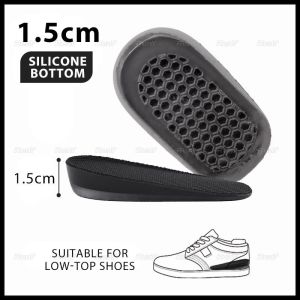 RunY 1 Pair Silicone Height Increased Shoes Pad Half Plain Gel Heel Pads Elastic Shock Absorption