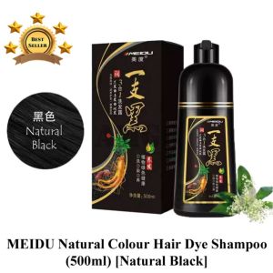 Color Hair Dye Natural Shampoo Permanent Rambut Pewarna Salon 美度一洗黑一洗彩染发剂 500ml Original warna kekal mokeru 500mL Natural Black Hair Shampoo Hair Dye Professional 3-In-1 Wash/Nourish/Dye Grey Hair White Hair Turn To Black