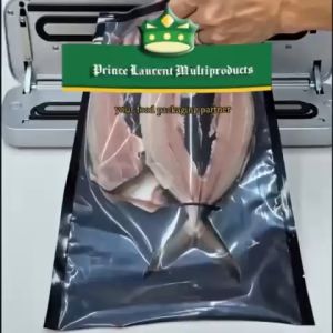[100 pcs] vacuum bag half clear half black for frozen sausage meat cheese deli delicacy delicatessen