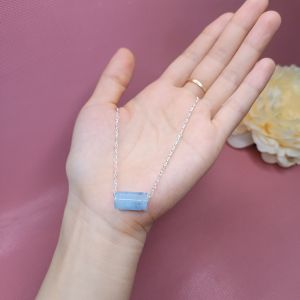 Q565 Dây chuyền Bạc lu thống Aquamarine Thủy và Mộc - Phong Thuỷ TUDO P