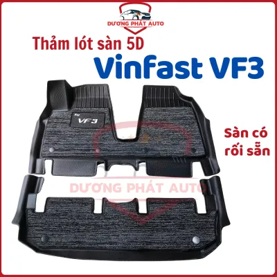 THẢM LÓT SÀN 5D xe Vinfast VF3 - Mẫu Tràn Viền có rối đi kèmdày dặn chống thấm nước dễ vệ sinh