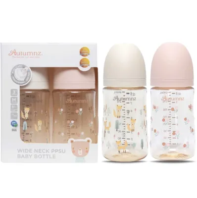 Autumnz PPSU Baby Bottle Wide Neck Feeding Bottle Baby BPA-Free 4oz/6oz/8oz/10oz (SINGLE Pack)