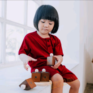 Setelan Kaos Kiano anak cewecowo motif polos kancing di dada / Baju stelan kidwear laki-laki dan perempuan bahan premium babyterry