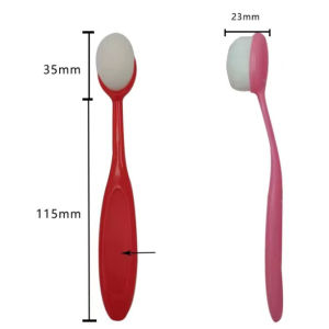 Kuas Oval Foundation Bentuk Sikat Gigi Gagang Brush Portable Makeup Blush Brush Fondation Blending Contour Face Shading