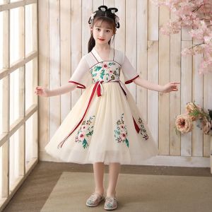 Girls dress summer Internet celebrity 2022 new foreign style childrens dress skirt little girl summer princess dress Hanfu