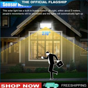 【New Arrival】 Solar LED Wall Light with Motion Detection 468 LEDs for Outdoor Pathway and Garden Illumination