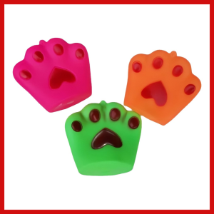 Pet Dog Squeaky Teether Training Chew Toy Squeaky Paws Shape Design Rubber Chew Toy Stuffy Toy Paws