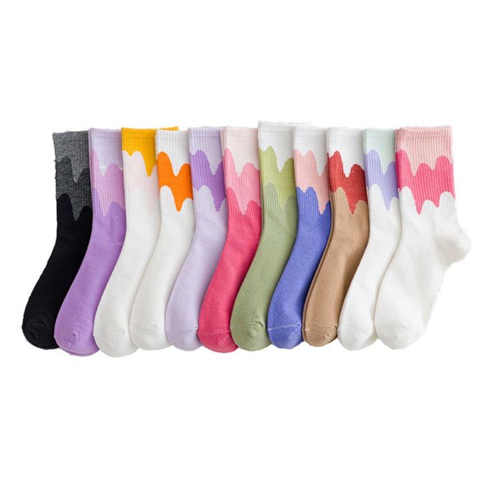 MERMAI Streetwear Hip-hop Style Stockings Ice Cream Socks Rainbow Sock ...