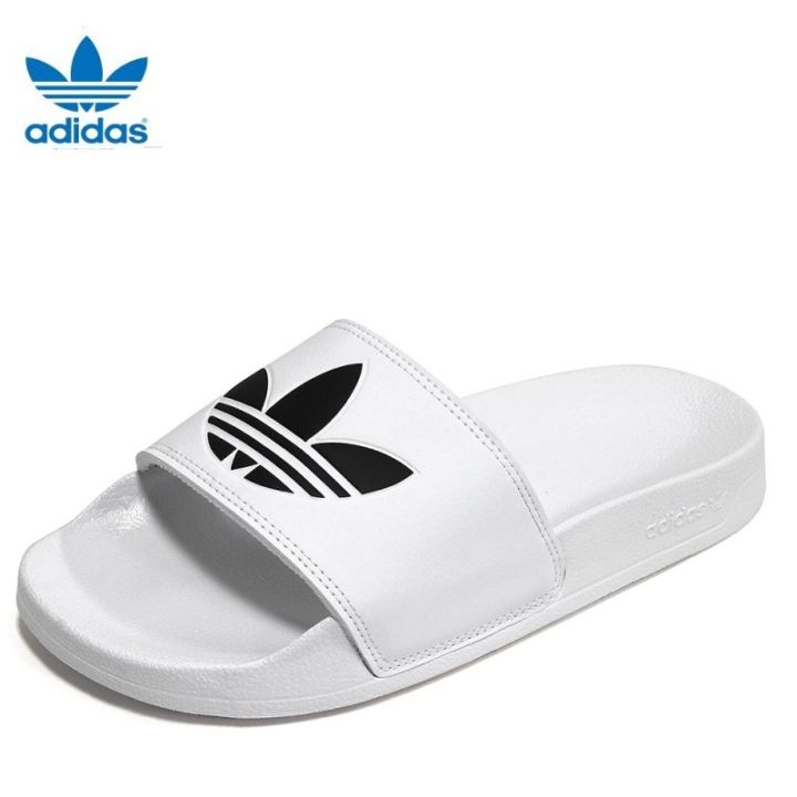 White and silver adidas on sale sliders