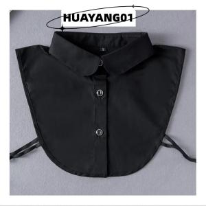 HUAYANG01 [2023 new HOT FASHION] lazlook เสื้อคอปกปลอมสำหรับเสื้อคอปกที่ถอดออกได้เสื้อสีทึบเสื้อผู้หญิงเสื้อผ้าสีขาวสีดำสำหรับผู้ชาย