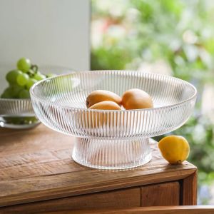 (SẴN) TÔ TRÁI CÂY THỦY TINH ĐẾ CAO  - Đĩa hoa quả khay đựng trái cây thủy tinh không chì cao cấp