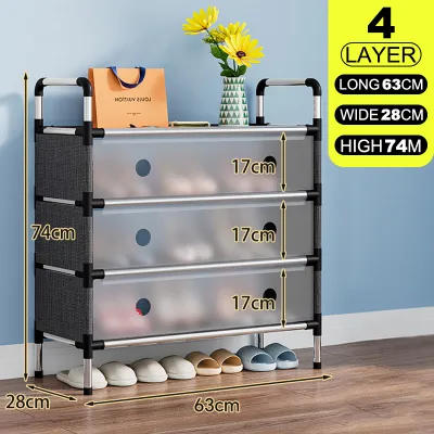 Simple dustproof shoe cabinet 3/4/5/6/7 Layer with cover shoe rack stackable shoe box multifunctional storage rack
