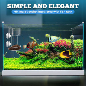 [Energetic] หลอดอะคริลิกใส่อาหารปลาที่ใส่อาหารปลาพร้อมถ้วยดูดสำหรับ2025ตู้ปลาใหม่