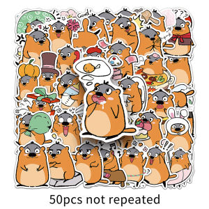 50PCS Original groundhog cute cartoon animal graffiti sticker hand ledger notebook DIY personalized decorative waterproof sticker