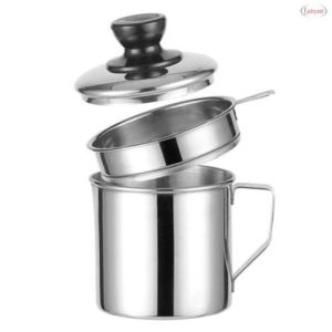 Wadah Saringan Minyak Stainless Steel Multifungsi - QMarket