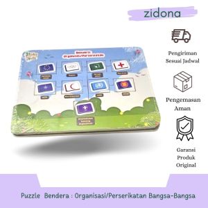 Puzzle bendera perserikatan bangsa bangsa Rabbit&Turtle Bahan MDF