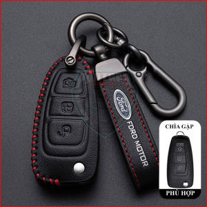 Ốp Chìa Khóa Xe Ford Focus Ecosport Fiesta Bản Chìa Khóa Thông Minh Hợp Kim Cao Cấp Họa Tiết 3 Sọc Màu Sang Trọng
