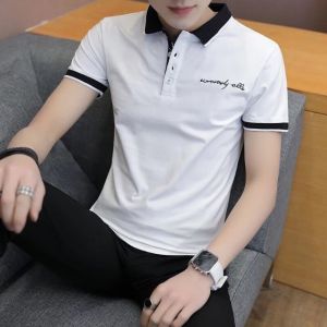 [ 6 MÀU ] ÁO THUN NAM VẢI CÁ SẤU POLY DÀY MƯỢT MÁT ÁO POLO TAY NGẮN CỔ PHỐI MÀU BASIC 01