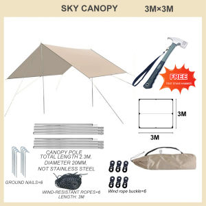 Ultra-Durable Waterproof Canvas Tent Canopy - UV Protection Outdoor Sun Shelter for Camping and Beach