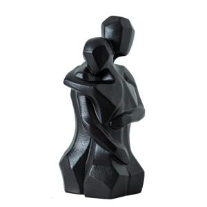 Handcrafted Ceramics Embracing Couple Statue Symbolizing Love Artwork For Living Room Shelf Display