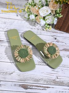 [Free Shipping] Korean-Style WomenS Outdoor Slippers 2026 New Versatile Flat Floral Slide Sandals Fashionable And Comfortable
