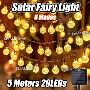 Lampu Solar Fairy 12Meter 100LED Jalur lampu solar LED Light Strip 8 Mod Hiasan Taman Kalis Air Lampu Bola Kristal Suria 12m Solar fairy light