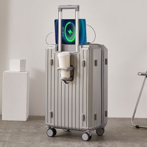 [SG Local Stock] Luggage 20/24/28 Inch Cabin Luggage Travel Suitcase Lightweight with Cup Holder