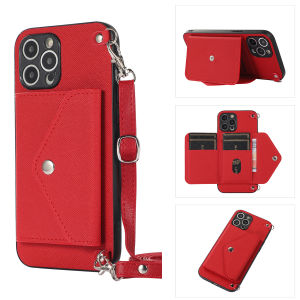 Cover For iPhone 15 16 17 Pro Max With Diagonal Strap Lanyard Mobile Phone Case Cards Slot Case Leather Case With Card holder Wallet Bag Case With Rope For iPhone 15 pro max 14 pro max 13 11 12 promax 14 16 Plus 16E 17 Air