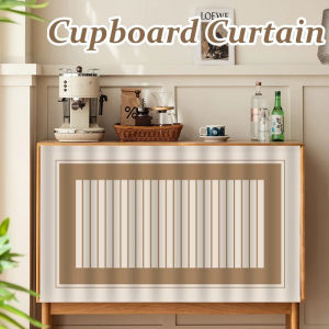 Cupboard Curtain Japanese Style Curtain Shelf Cover Cloth Waterproof and Oil Proof  Kitchen Decor