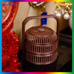 xuhaiy Dollhouse Imitation Bamboo Mini Antique Style Chinese Round Food Basket Accessories DollsHouse Miniature Ornaments