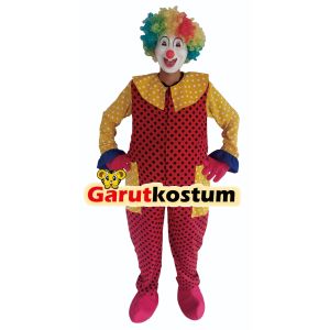 Kostum baju badut MC pria dewasa lucu setelan karnaval
