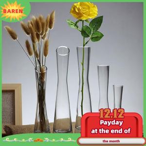 BAREN Transparent Flower Vase Small Vase Hydroponics Plant Flower Terrarium Luxury Room Table Home Decor Wedding Decoration