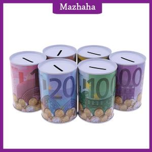 Mazhaha กระปุกออมสินรูปทรงกระบอกที่ปลอดภัยสำหรับใส่เหรียญกระปุกออมสินยูโรดอลลาร์