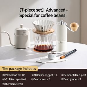 BINCOO Hand Brew Coffee Pot Set Filter Coffee Apparatus Sharing Pot Home Small Hand Grinder Coffee Maker Set