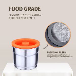 【i Cafilas】[YI01] Reusable Coffee Capsule Refillable Pods Cafe Cup Dripper Stainless SteelCrema Maker for Illy Machine Illy X7.1IllY3.2IllY5