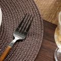 Round Braided Placemats Set of 6 Table Mats for Dining Tables Woven Washable Non-Slip Place Mats 15 Inch. 