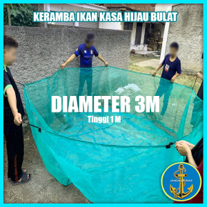Jangkar mas - Keramba Ikan Bulat waring jaring kasa hijau siap pakai diameter 3 meter