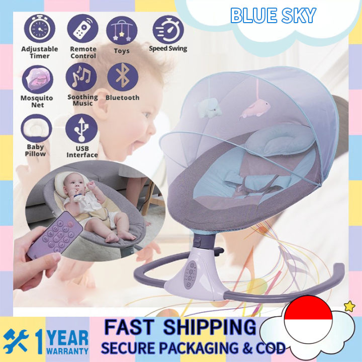 BLUE SKY With Remote Control Ayunan Bayi Bouncer Elektrik Baby Swing
