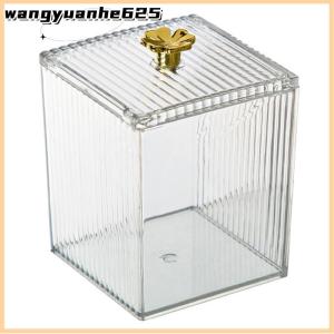 [WYH Store] 👗 Makeup Storage Organizer Bathroom Jar Cotton Swab Storage Square Container Cotton Puff Storage Box Cosmetic Cotton Box