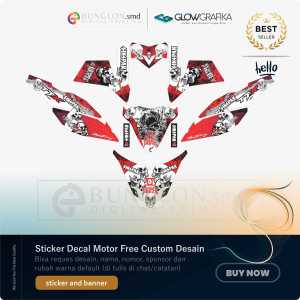 DECAL STIKER MOTOR CUSTOM YAMAHA X RIDE EDISI SISPAK MERAH PUTIH