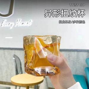 Ly thủy tinh cốc uống cafe sóng cao cấp ly thủy tinh chịu nhiệt phong cách Hàn Quốc Vintage