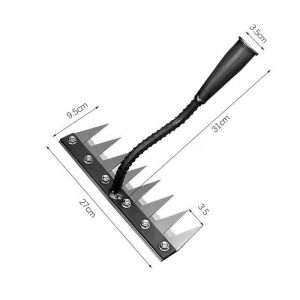 เครื่องมือกําจัดวัชพืชทางการเกษตร คราดเหล็กห้าฟันเหล็กแมงกานีสมัลติฟังก์ชั่นที่ถอดออกได้