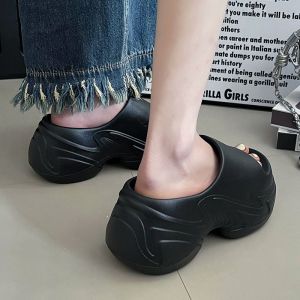 [Free Shipping] WomenS Thick-Soled Slippers For Summer Outdoor Wear 2025 New Style Height-Increasing 7.0Cm Beach Sandals For Petite Women