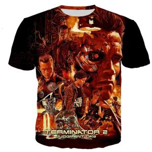 [Local Stock] HBESTY Halloween Christmas Classic Movie Terminator 3D Print T-Shirts Men Women Casual Short Sleeve T Shirt Streetwear Harajuku Y2k Tops Tees Kids Clothing