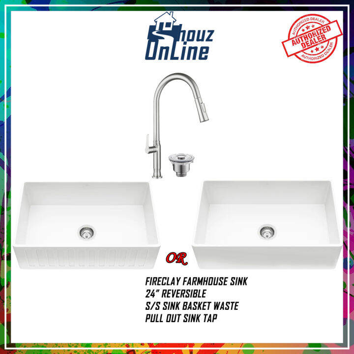 24 REVERSIBLE FIRECLAY FARMHOUSE KITCHEN SINK WITH OR WITHOUT SINK TAP   21a4e9f9a79cb5a9a3c69af97b25fdd0  720x720q80 