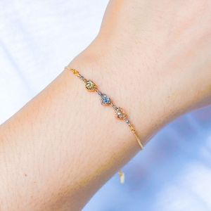 Gelang serut emas asli kadar 700 70 16k boba mix merica whitegold rosegold adjustable rantai tangan HWT love 2 gram